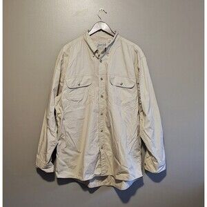 Bimini Bay Size XL Tan Shirt Vintage Mens Long Sleeve Oversized Extra Large LS